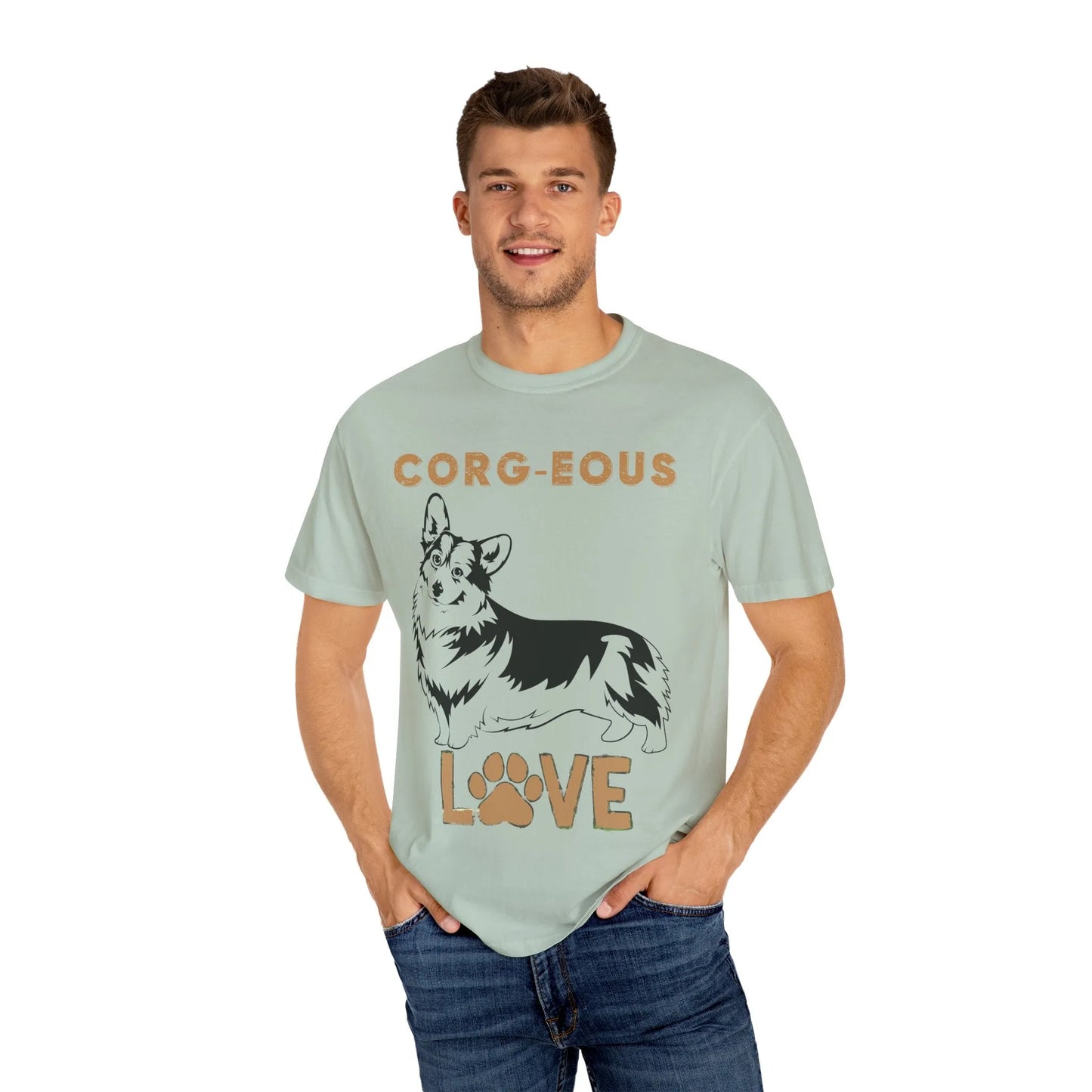 Corg-Eous Love T-Shirt, Cute Dog Lover Gift, Pet Owner Apparel, Animal Lover Tee, Perfect for Birthdays, Everyday Wear