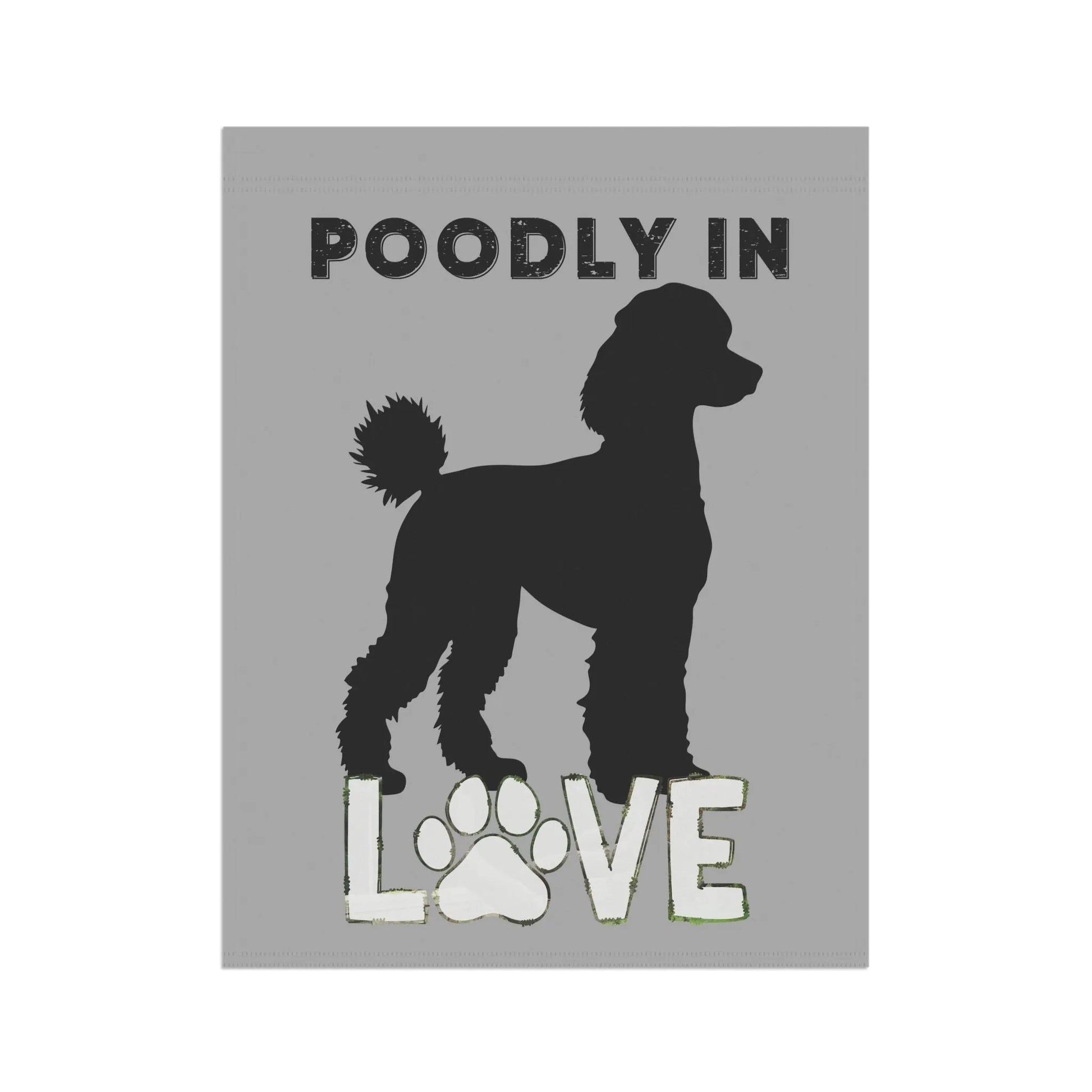 Dog Lover's Garden Banner, Poodle in Love Flag, Outdoor Décor, Pet Memorial, Garden Decoration, Dog Mom Gift, Customizable Banner - Iron Phoenix GHG