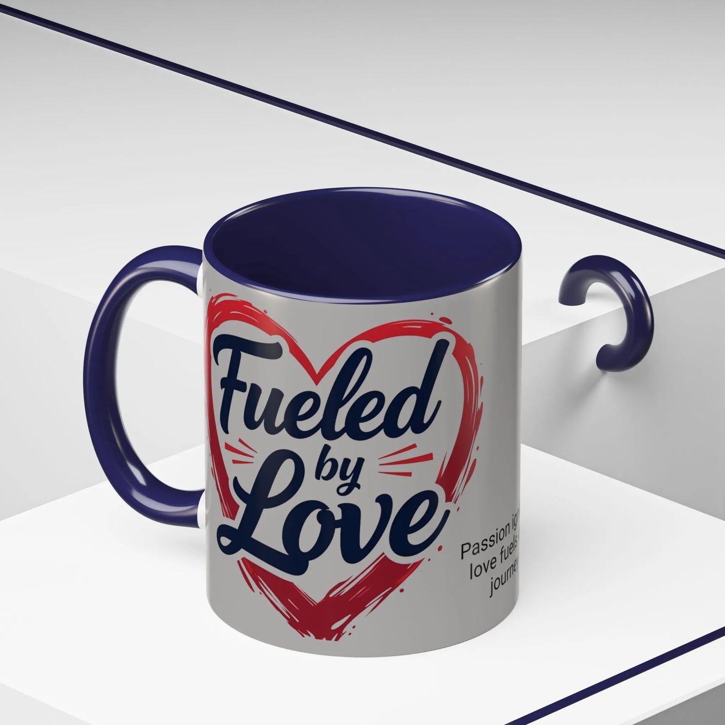 Fueled by Love Coffee Mug - Perfect for Gifts, Romantic Mug, Wedding Gift, Anniversary, Coffee Lovers, Heart Design
