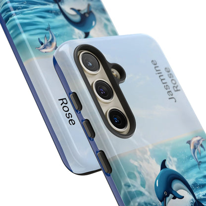 Personalized Phone Case with Dolphin Design, Ocean Vibes, Customizable Gift, Beach Lover Accessory, Ideal for Birthdays, Summer