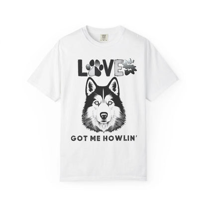 Love Got Me Howlin' Unisex T-Shirt, Cute Dog Lover Tee, Pet Owner Gift, Animal Rescue Shirt, Casual Everyday Wear, Gift for Dog Lovers