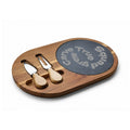 Engraved Acacia Charcuterie Board with Slate Round & Cheese Tools - Image 5