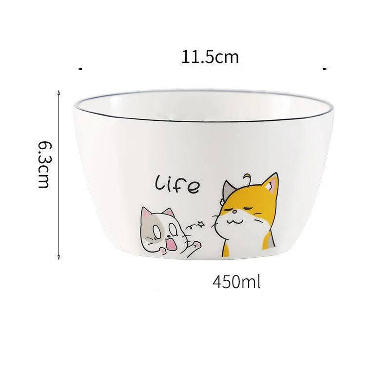 North Cat Ceramic Bowl Household Ceramic Noodle Bowl Cute Ideas - Iron Phoenix GHG