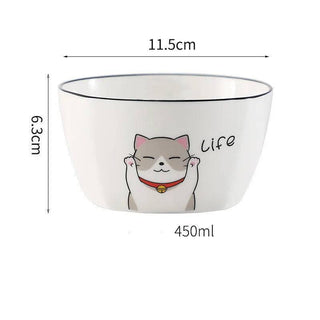 North Cat Ceramic Bowl Household Ceramic Noodle Bowl Cute Ideas - Iron Phoenix GHG