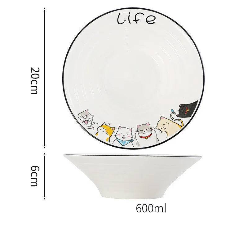 North Cat Ceramic Bowl Household Ceramic Noodle Bowl Cute Ideas - Iron Phoenix GHG