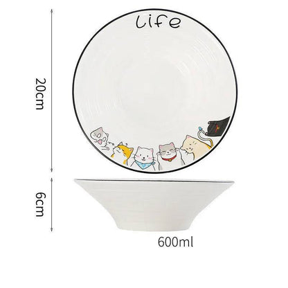 North Cat Ceramic Bowl Household Ceramic Noodle Bowl Cute Ideas - Iron Phoenix GHG