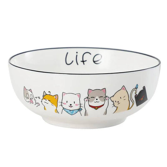 North Cat Ceramic Bowl Household Ceramic Noodle Bowl Cute Ideas - Iron Phoenix GHG