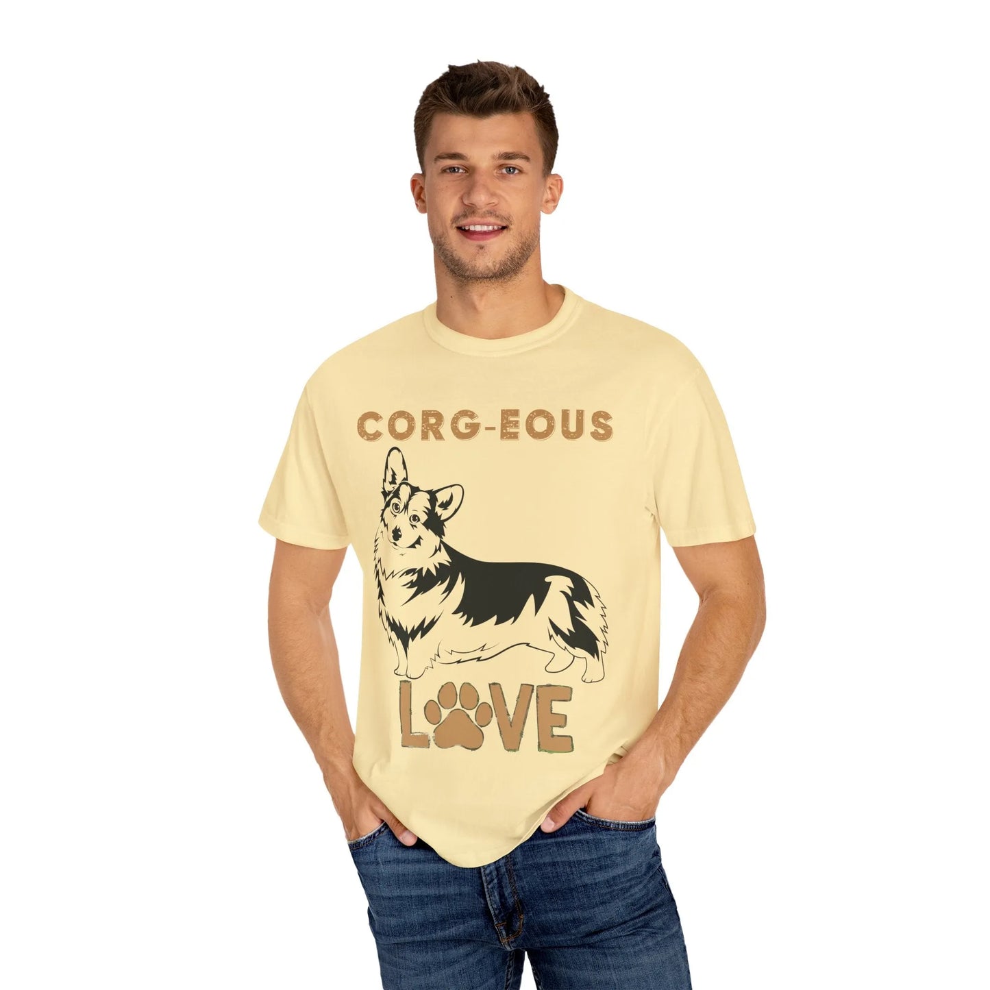 Corg-Eous Love T-Shirt, Cute Dog Lover Gift, Pet Owner Apparel, Animal Lover Tee, Perfect for Birthdays, Everyday Wear