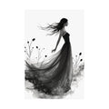 "Whispers of the Wind" - Elegant Black & White Satin Art Print - Wall Art - Image 3