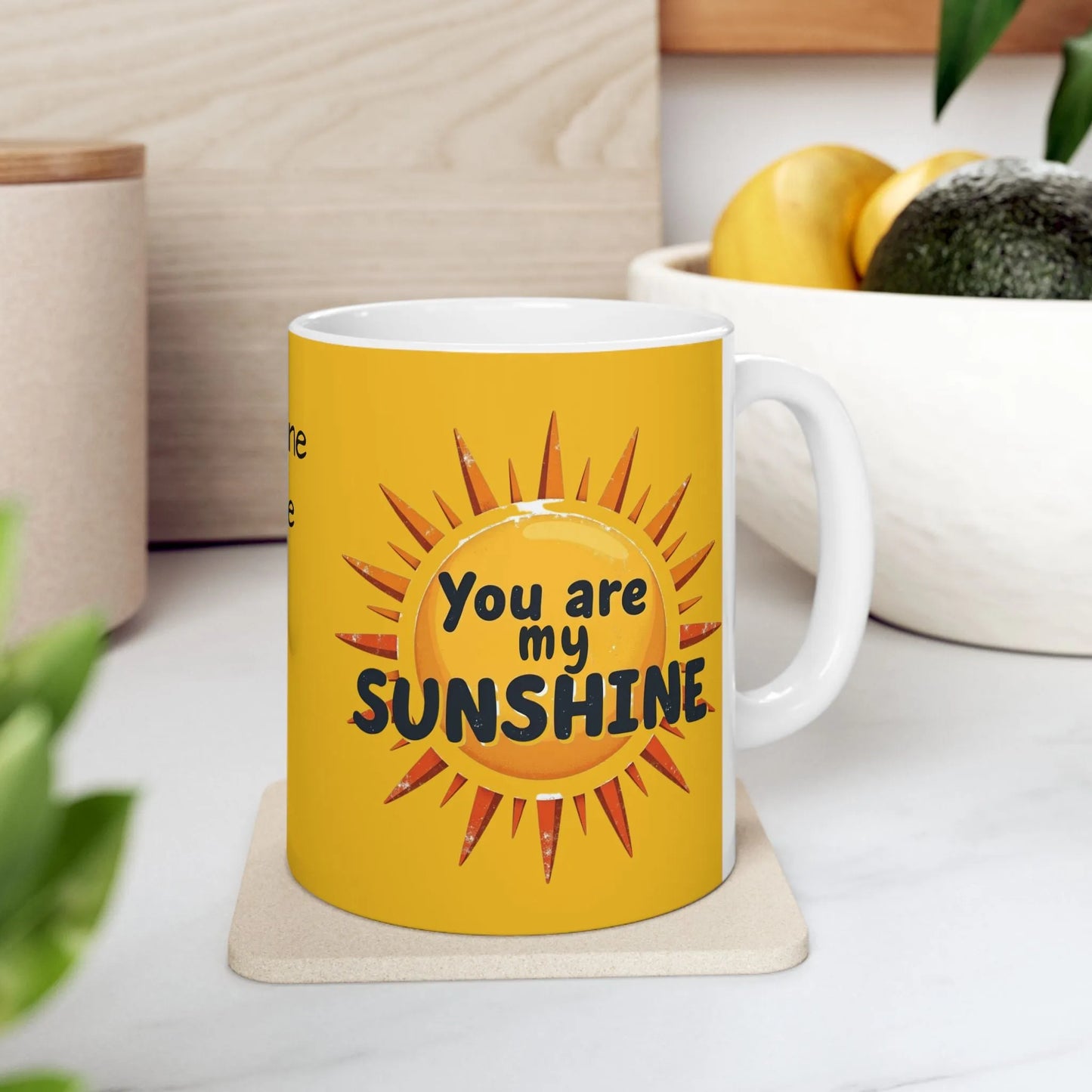 Personalized Sunshine Ceramic Mug - Brighten Every Morning, Gift for Coffee Lovers, Perfect for Birthdays, Home Office Decor, Custom Names