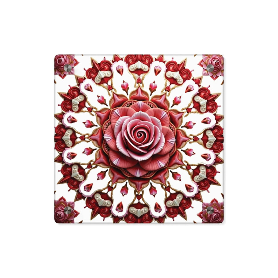 Elegant Rose Acrylic Wall Art Panels - Beautiful Home Decor - Iron Phoenix GHG