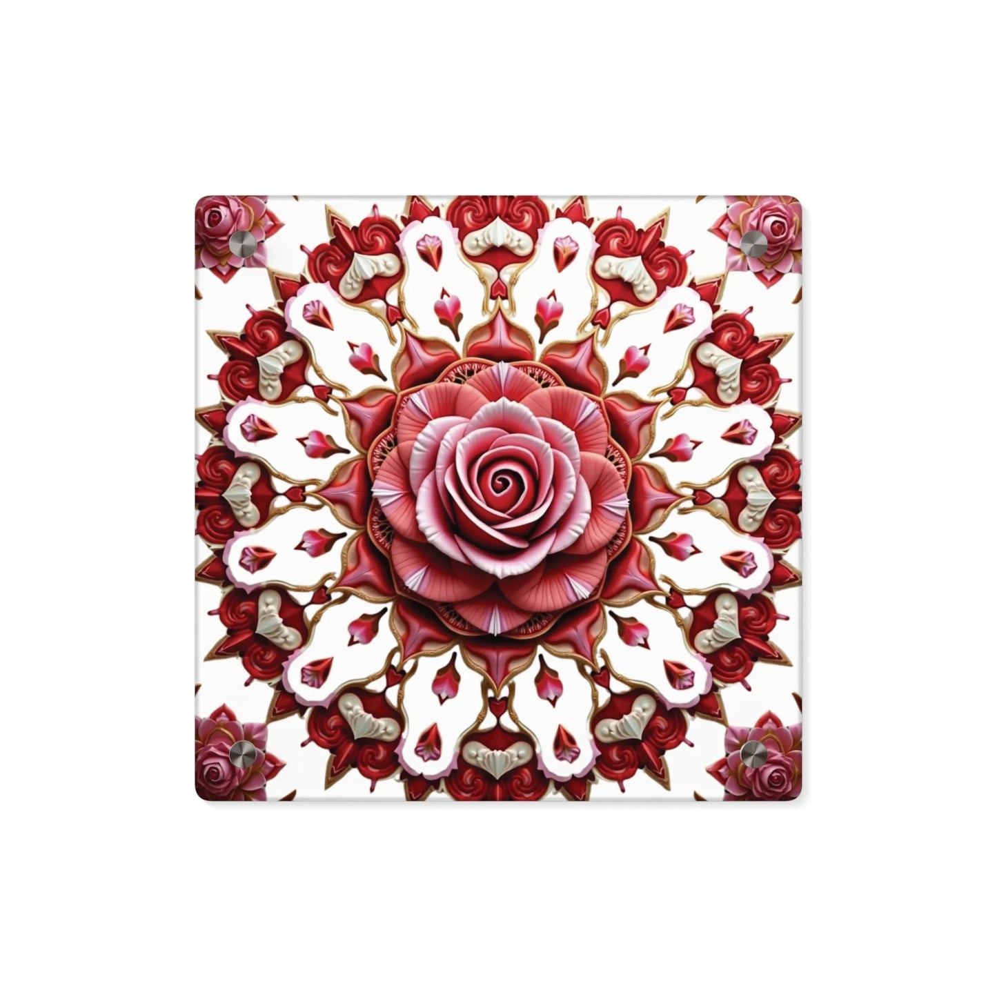 Elegant Rose Acrylic Wall Art Panels, Beautiful Home Décor, Wall Decoration, Art for Living Room, Unique Gift Ideas, Floral Design