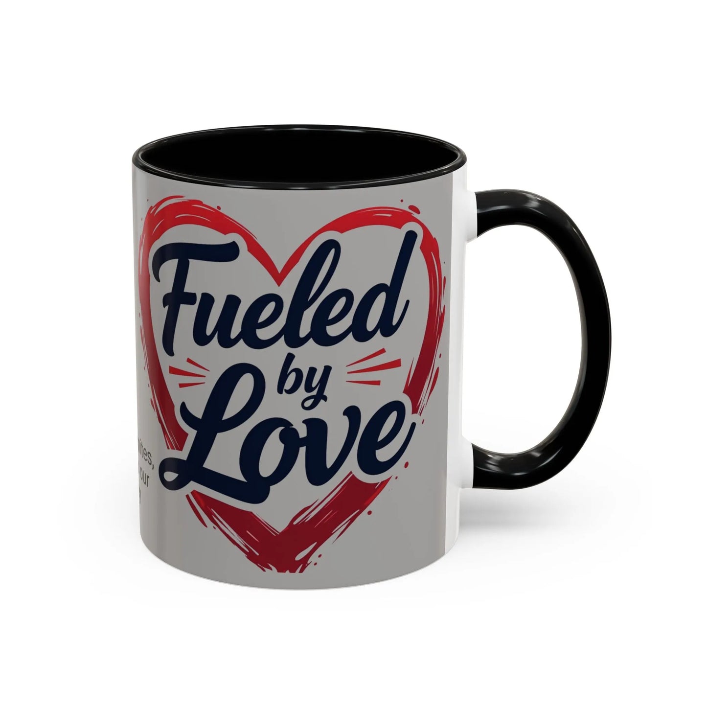 Fueled by Love Coffee Mug - Perfect for Gifts, Romantic Mug, Wedding Gift, Anniversary, Coffee Lovers, Heart Design
