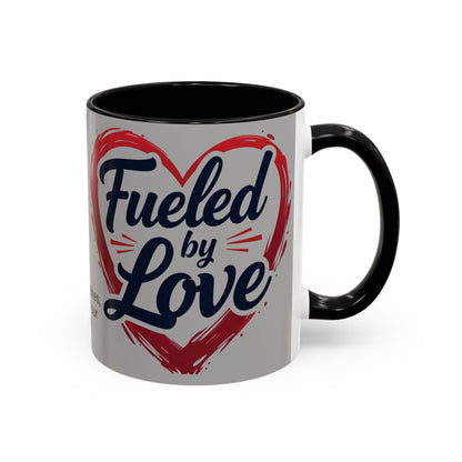 Fueled by Love Coffee Mug - Perfect for Gifts, Romantic Mug, Wedding Gift, Anniversary, Coffee Lovers, Heart Design