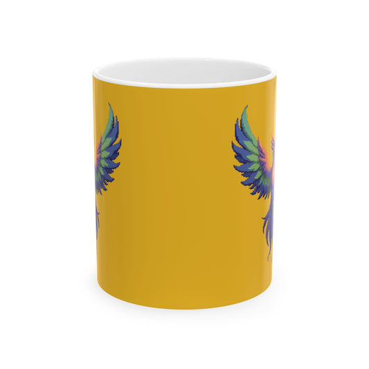 Vibrant Phoenix Ceramic Mug, Colorful Coffee Cup for Bird Lovers, Unique Gift for Birthdays, Home Decor, Art Lovers - Iron Phoenix GHG