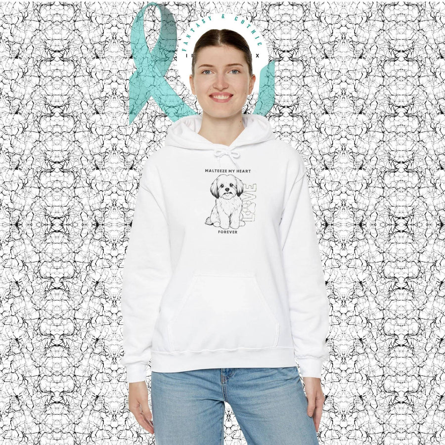 Maltese Heart Hoodie, Cozy Pet Lovers Sweatshirt, Dog Mom Gift, Animal Hoodie, Cute Maltese Sweatshirt, Forever Loved Apparel - Iron Phoenix GHG