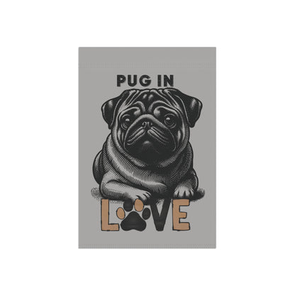 Pug Love Garden Banner, Pet Lover Decor, Dog Lover Gift, Outdoor Flag, Home & Garden Decoration - Iron Phoenix GHG
