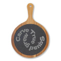 Engraved Acacia Charcuterie Board with Slate Round & Cheese Tools - Image 4