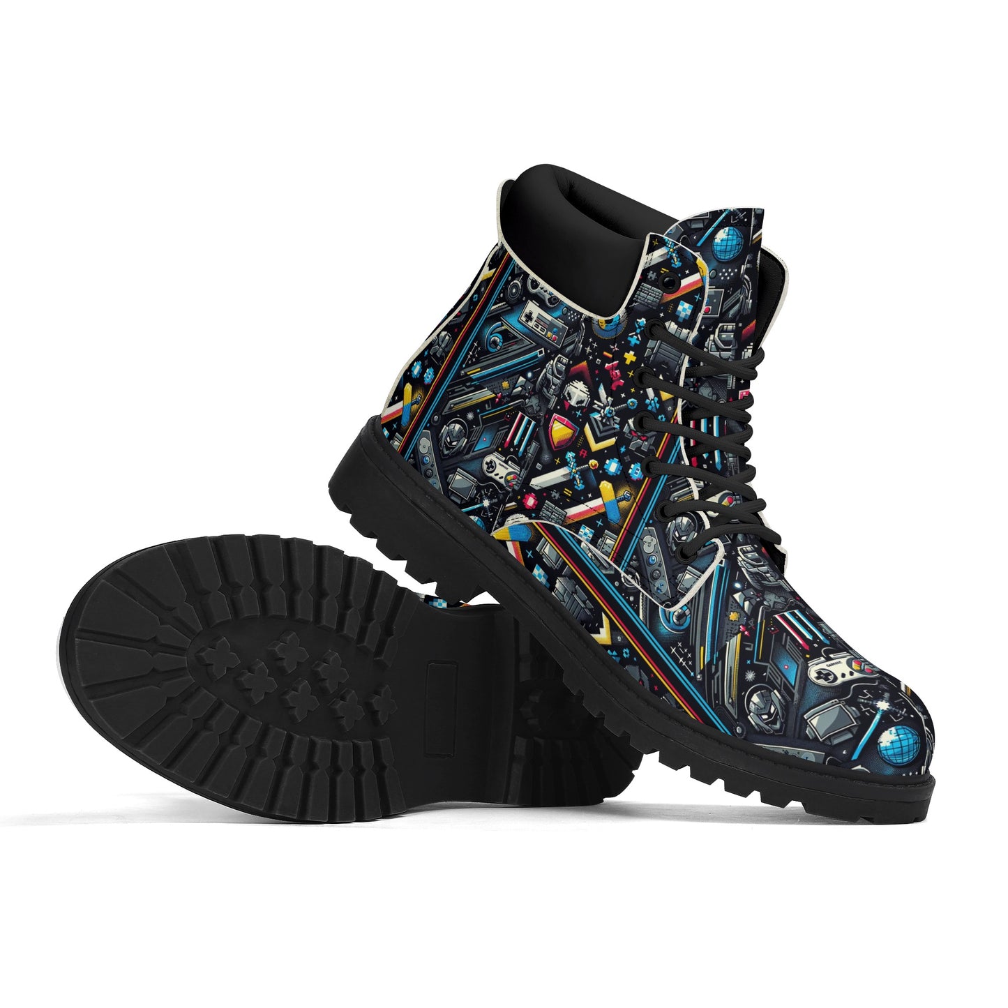 Men's Black Leather Boots - Iron Phoenix GHG