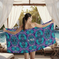 Personalized Aqua Purple Towel - Soft Cotton Blend - Image 1