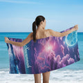 Personalized Galaxy Beach Towel - Purple Night Sky - Image 1