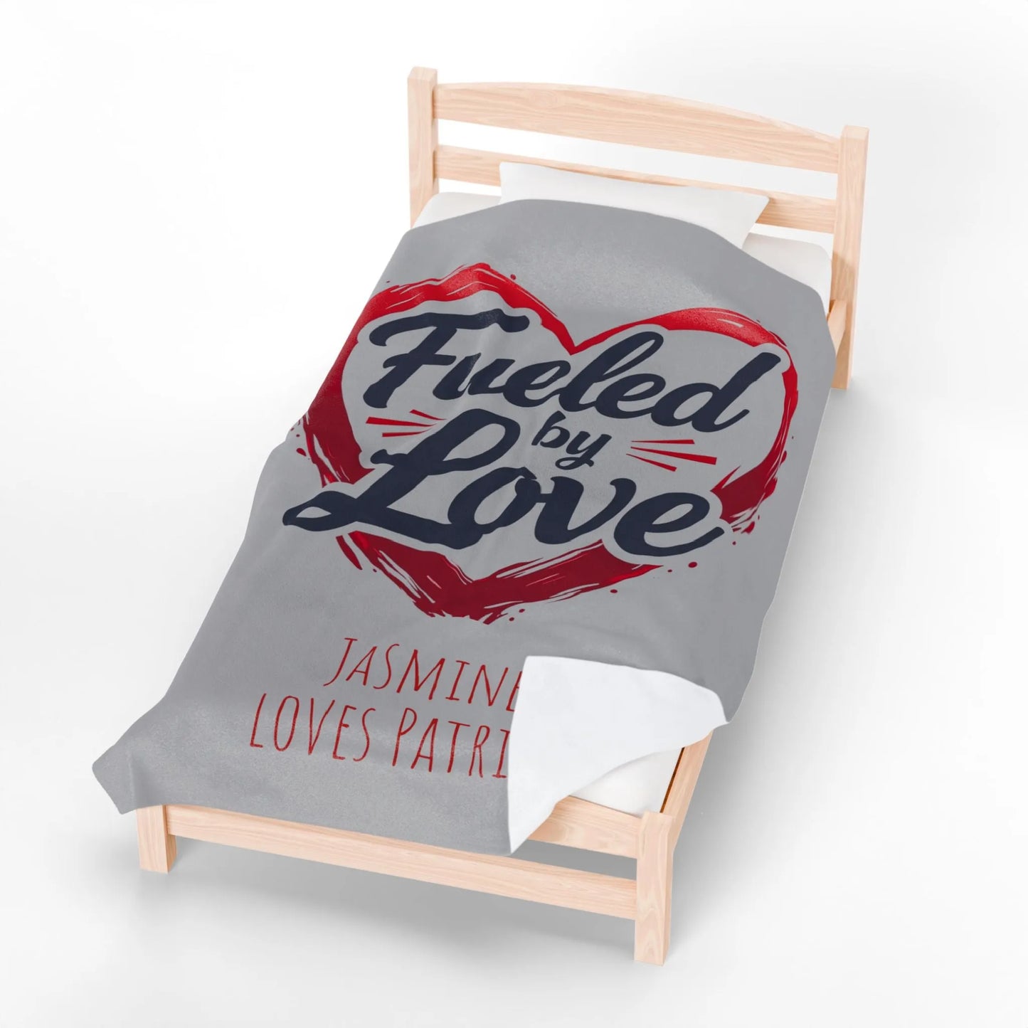 Personalized Velveteen Plush Blanket - 'Fueled by Love' | Gift for Couples, Anniversary Decor, Cozy Home, Valentine's Day
