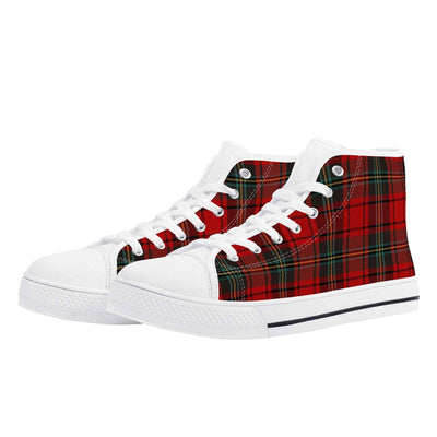 Womens High Top Canvas Shoes - Bright Purple Black and White Pattern