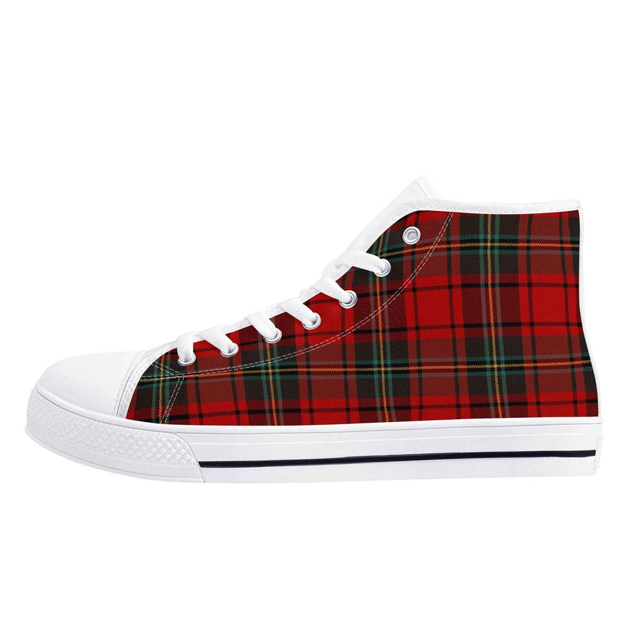 Womens High Top Canvas Shoes - Bright Purple Black and White Pattern