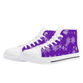 Womens Purple Snowflake High Top Canvas Shoes with Rubber Sole - Image 1