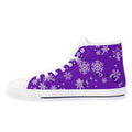 Womens Purple Snowflake High Top Canvas Shoes with Rubber Sole - Image 4