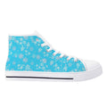 High Top Canvas Shoes with Blue Snowflake Design for Women - Image 5