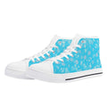 High Top Canvas Shoes with Blue Snowflake Design for Women - Image 1