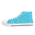High Top Canvas Shoes with Blue Snowflake Design for Women - Image 2