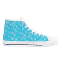 High Top Canvas Shoes with Blue Snowflake Design for Women - Image 3