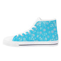 High Top Canvas Shoes with Blue Snowflake Design for Women - Image 4