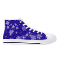 Blue Mens Snowflake Canvas High Top Shoes for Men - Image 5