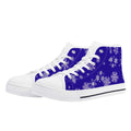 Blue Mens Snowflake Canvas High Top Shoes for Men - Image 1