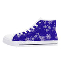 Blue Mens Snowflake Canvas High Top Shoes for Men - Image 2