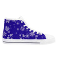 Blue Mens Snowflake Canvas High Top Shoes for Men - Image 3