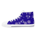 Blue Mens Snowflake Canvas High Top Shoes for Men - Image 4