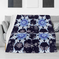 Snowflake Blanket – Midnight Blue Flannel, Cozy Breathable Warmth - Image 2