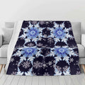 Snowflake Blanket – Midnight Blue Flannel, Cozy Breathable Warmth - Image 3