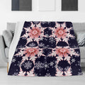 Cozy Snowflake Blanket – Midnight Blue and Pink Flannel - Image 2