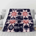 Cozy Snowflake Blanket – Midnight Blue and Pink Flannel - Image 3