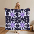 Snowflake Blanket – Midnight Blue & Purple Flannel, Cozy Warmth - Image 1