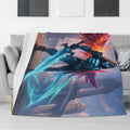 Gaming Blanket – Winged Cyber Knight Flannel - Image 2