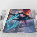 Gaming Blanket – Winged Cyber Knight Flannel - Image 3