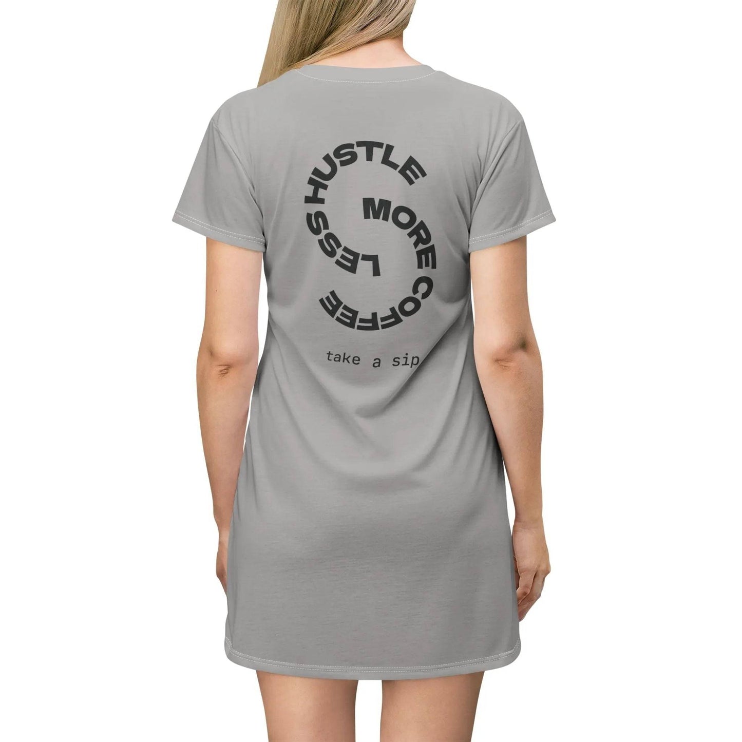 Coffee T-Shirt Dress - Stylish and Comfy Summer Dress for Coffee Lovers - Iron Phoenix GHG