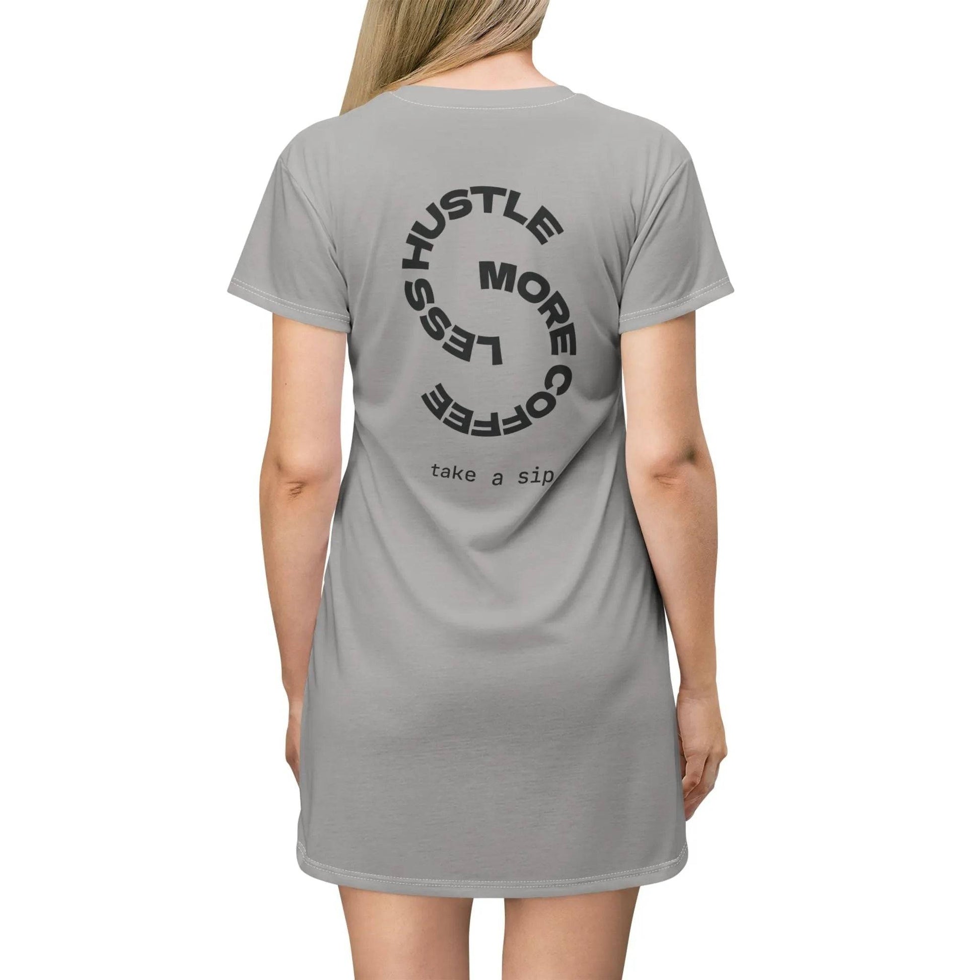 Coffee T-Shirt Dress - Stylish and Comfy Summer Dress for Coffee Lovers - Iron Phoenix GHG