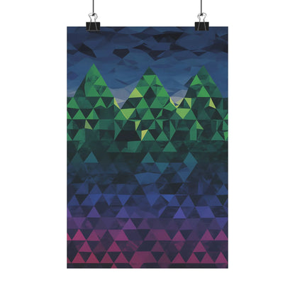 Abstract Mountain Matte Vertical Poster 2025 - Iron Phoenix GHG